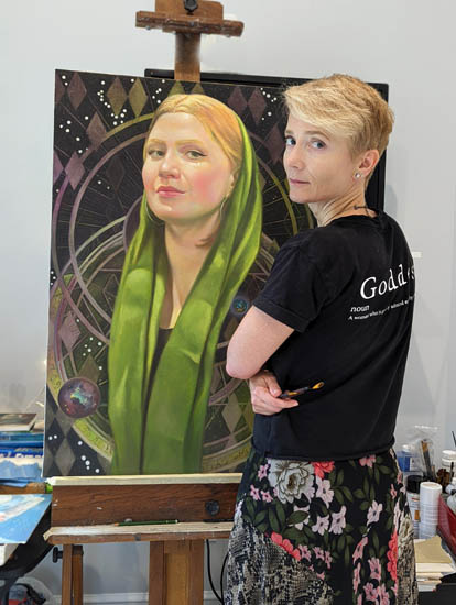 veronica-winters-in-studio-with-connection-oil-painting